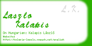 laszlo kalapis business card